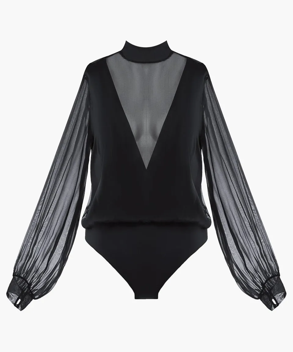 aubade-les-bodys-by-aubade-body-manches-longues-black image 1