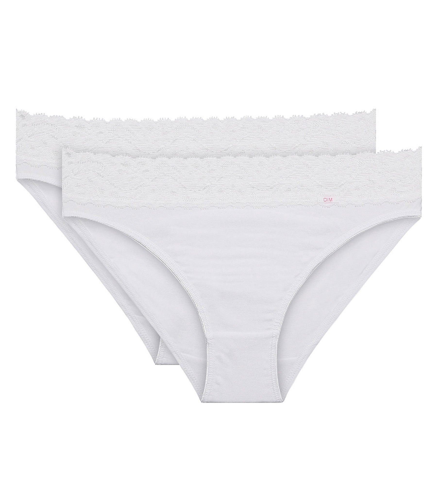 dim-coton-plus-f-minine-lot-de-2-slips-midi-blancs-coton-dentelle image 3