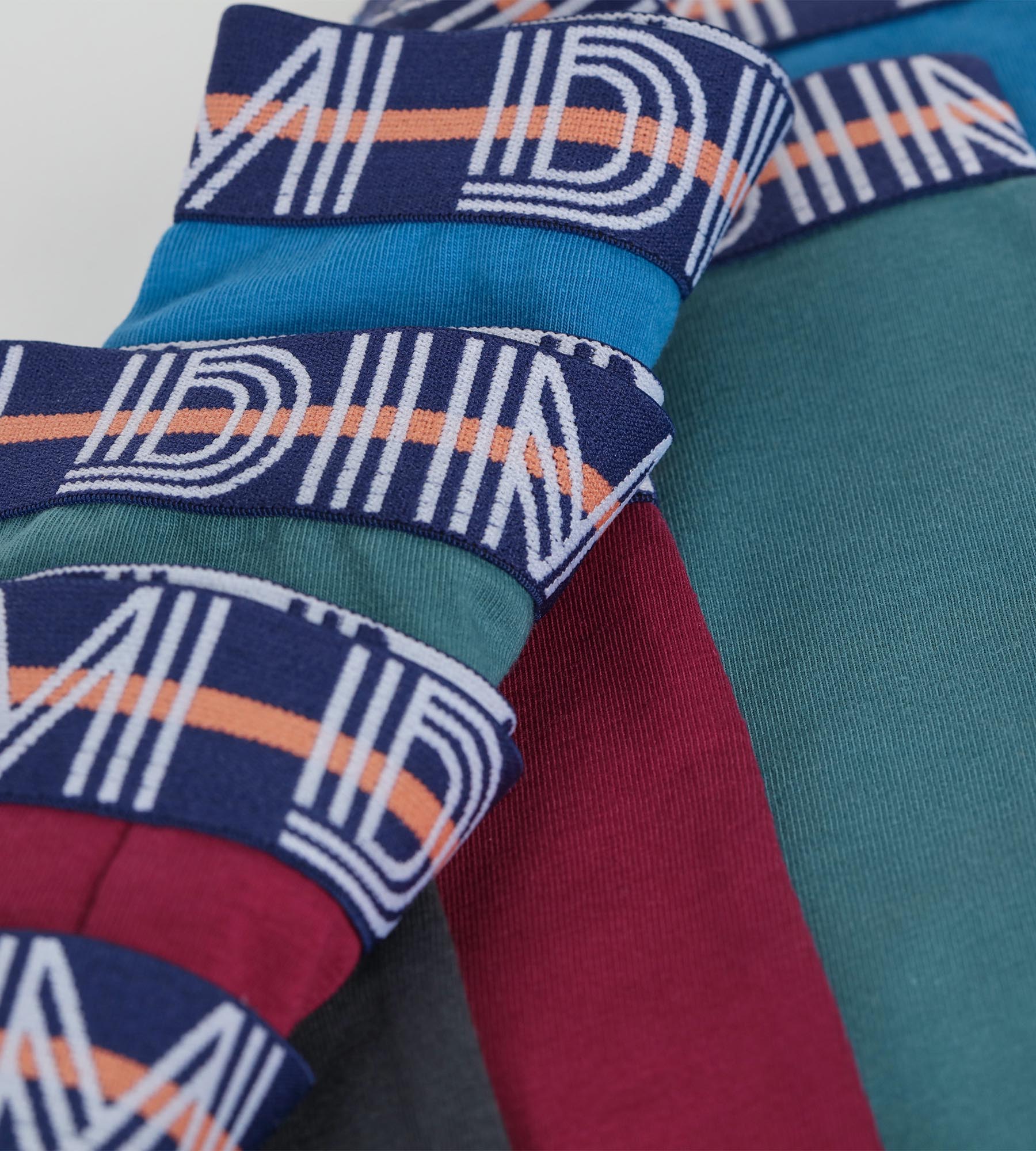 dim-lot-de-4-boxers-gar-on-coton-stretch-vert-bordeaux-bleu image 3
