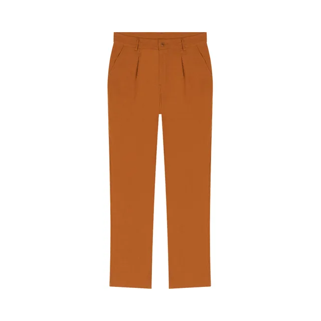 atelier-tuffery-gustave-pantalon-plis-homme-ample-en-lin-rouille image 1