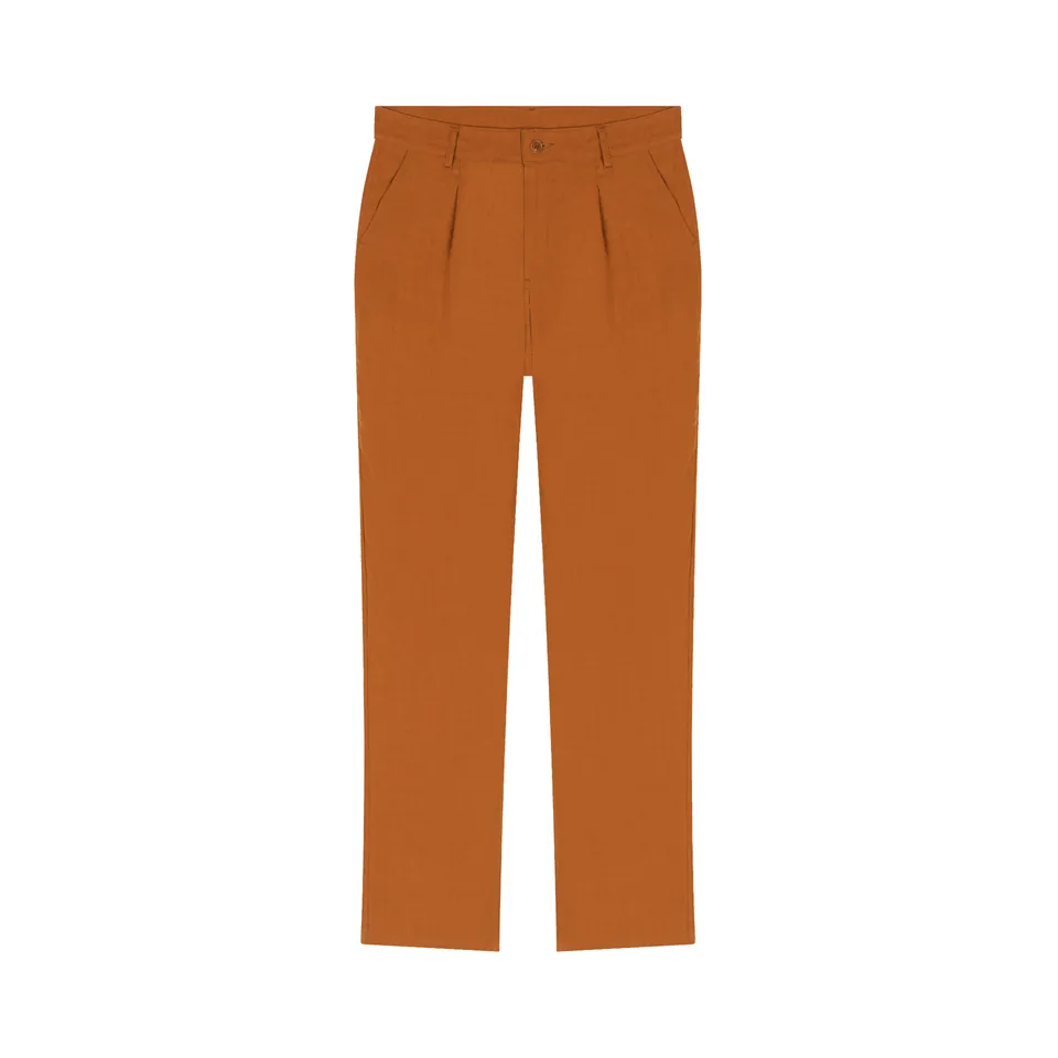 atelier-tuffery-gustave-pantalon-plis-homme-ample-en-lin-rouille image 1