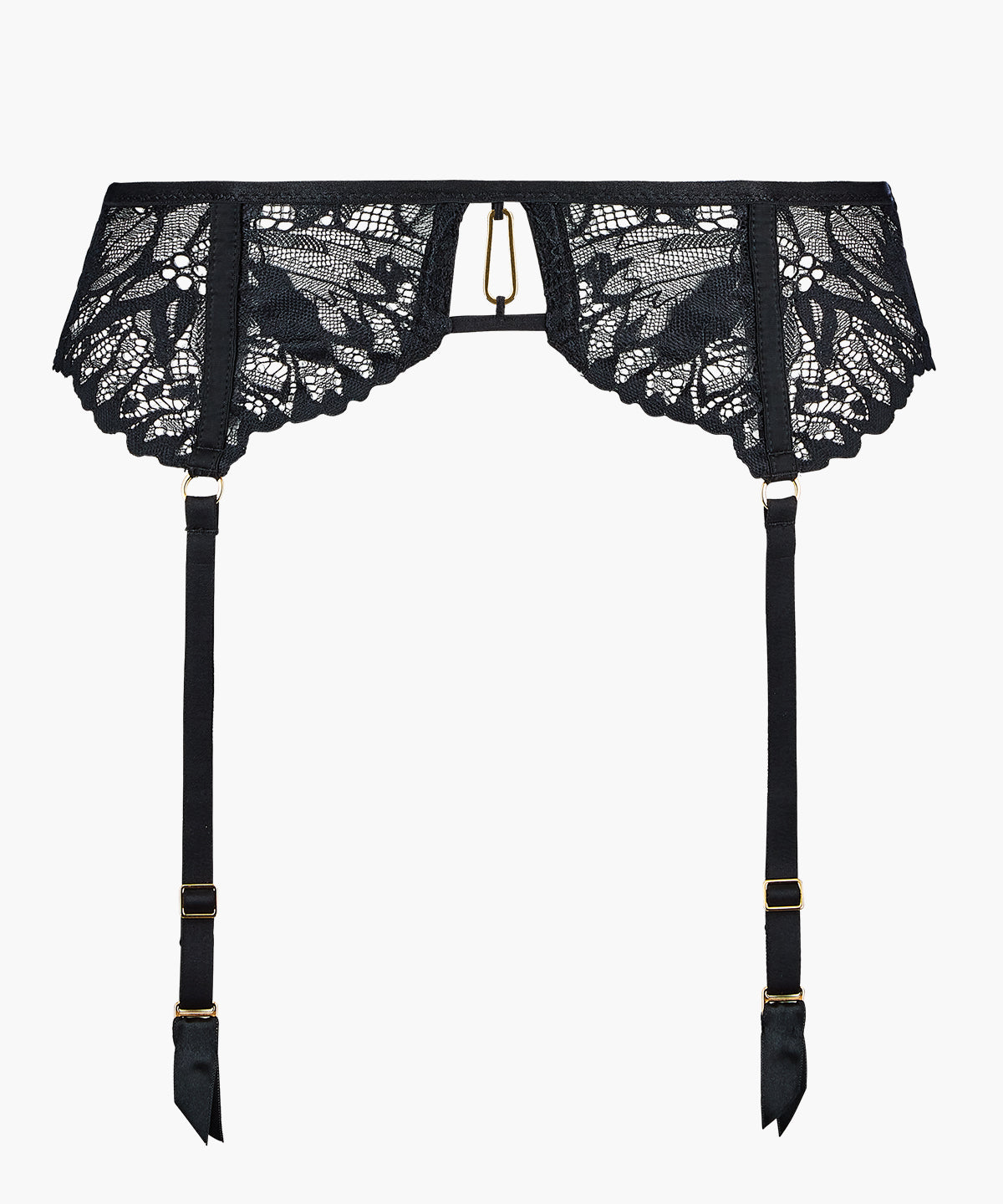 aubade-flowermania-porte-jarretelles-noir-dentelle-florale-et-tulle image 1