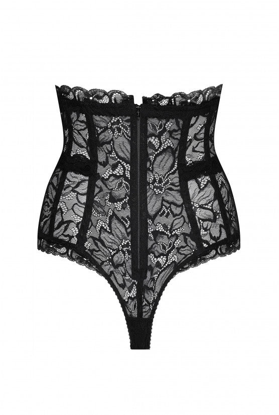 cadolle-carmen-culotte-corset-dentelle-noire-taille-haute image 1