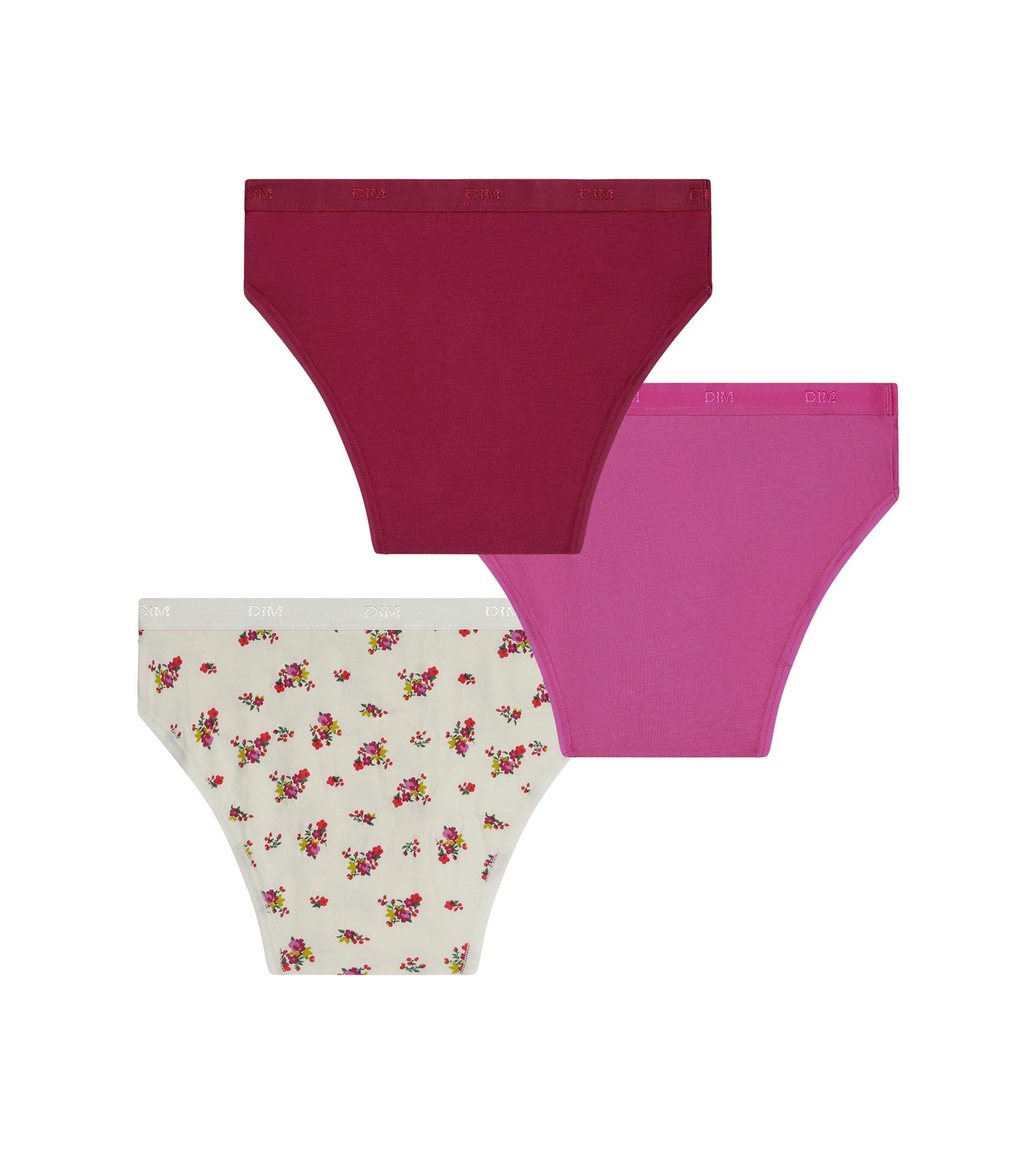 dim-les-pockets-lot-de-3-slips-fille-coton-stretch-liberty-violet image 2