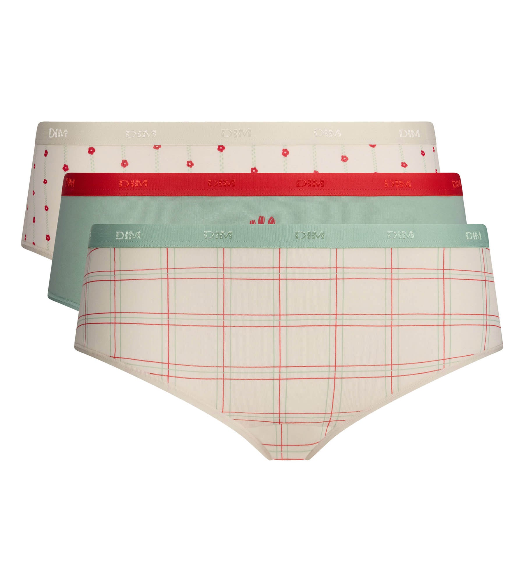 dim-les-pockets-lot-de-3-shortys-coton-fleurs-douces image 5