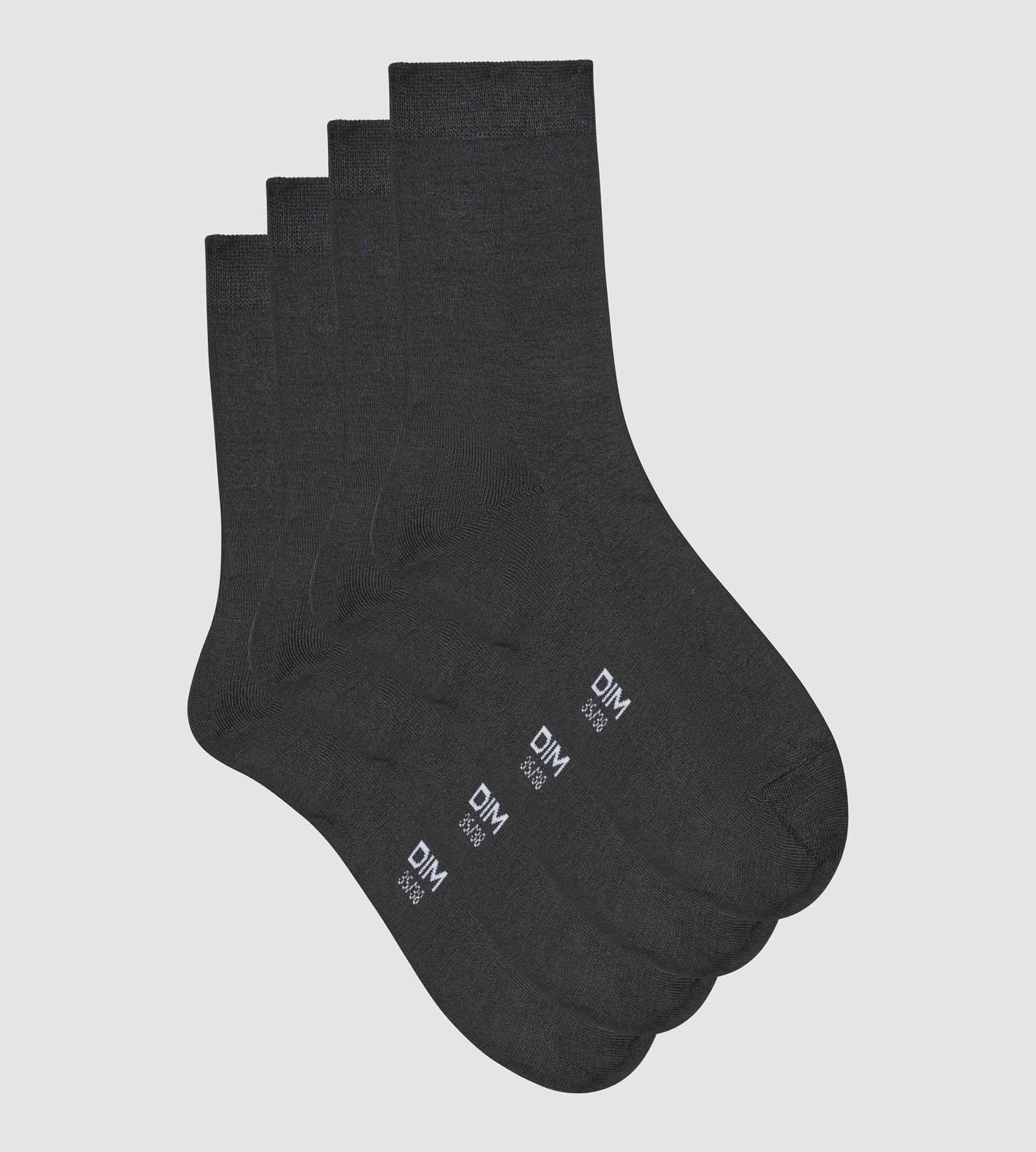 dim-bambou-lot-de-2-paires-de-chaussettes-femme-anthracite-en-viscose image 3