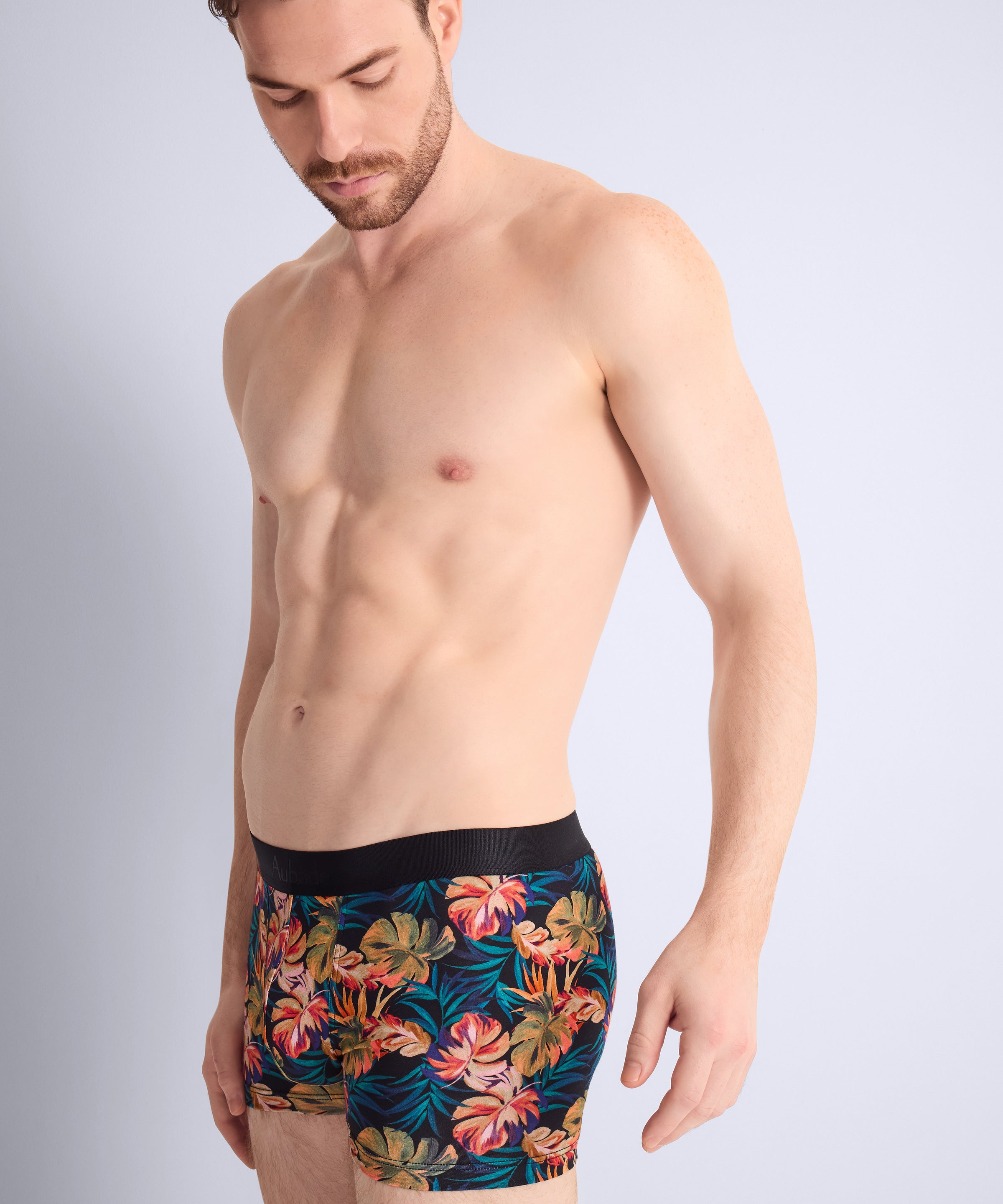 aubade-homme-boxer-paradise-flower-noir image 2