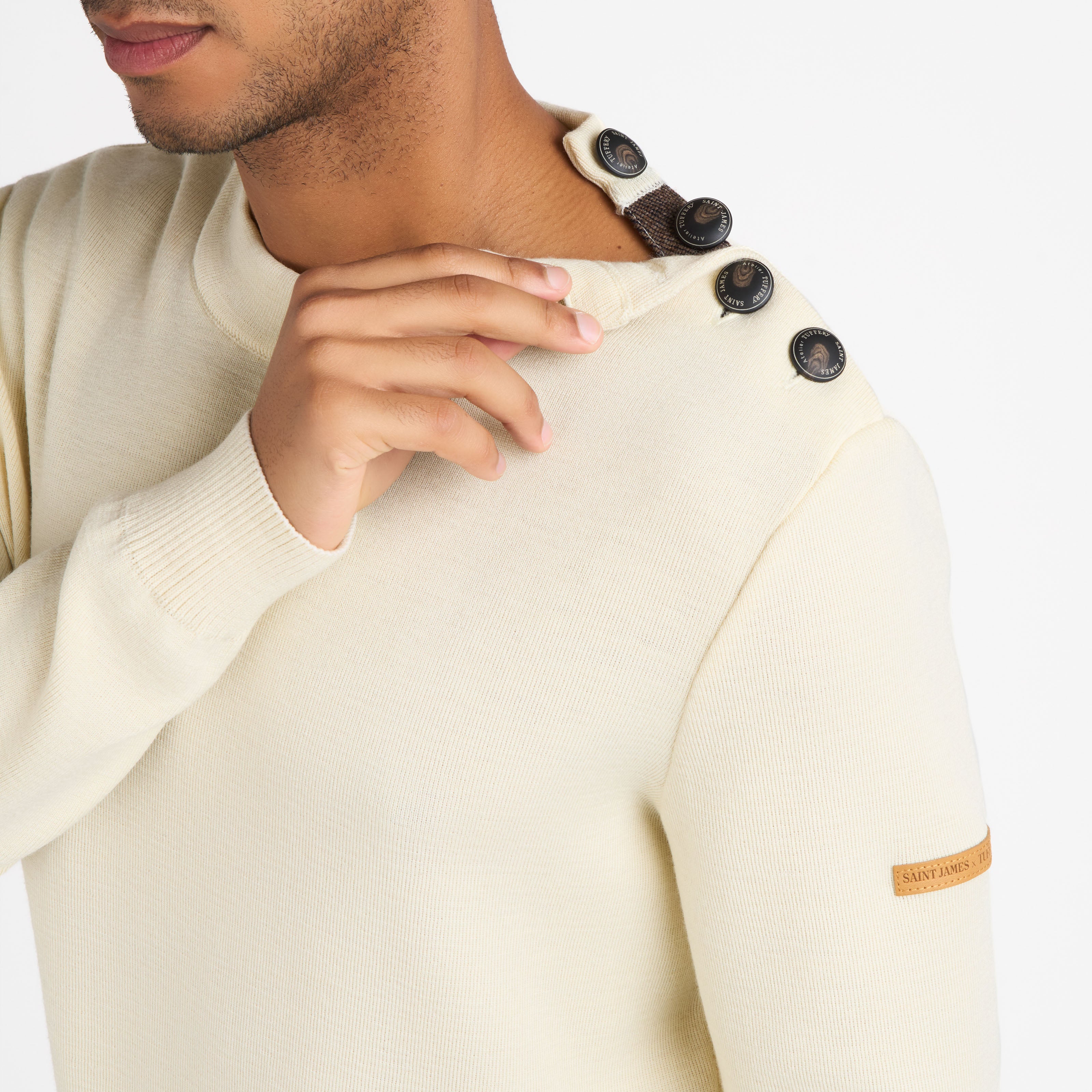 atelier-tuffery-patrimoine-pull-homme-laine-cru-saint-james-x-atelier-tuffery image 5