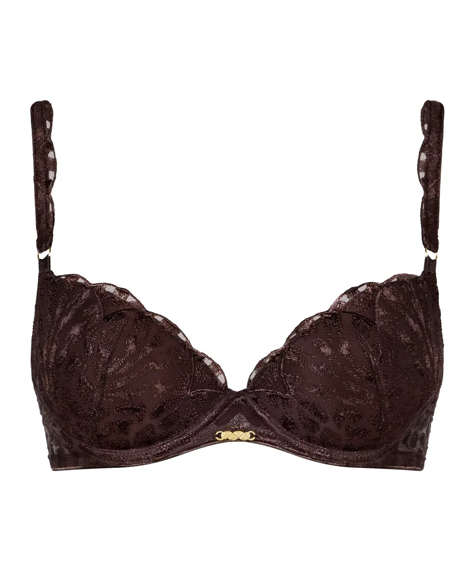 aubade-crazy-in-love-soutien-gorge-push-up-coques-satin-brown image 1