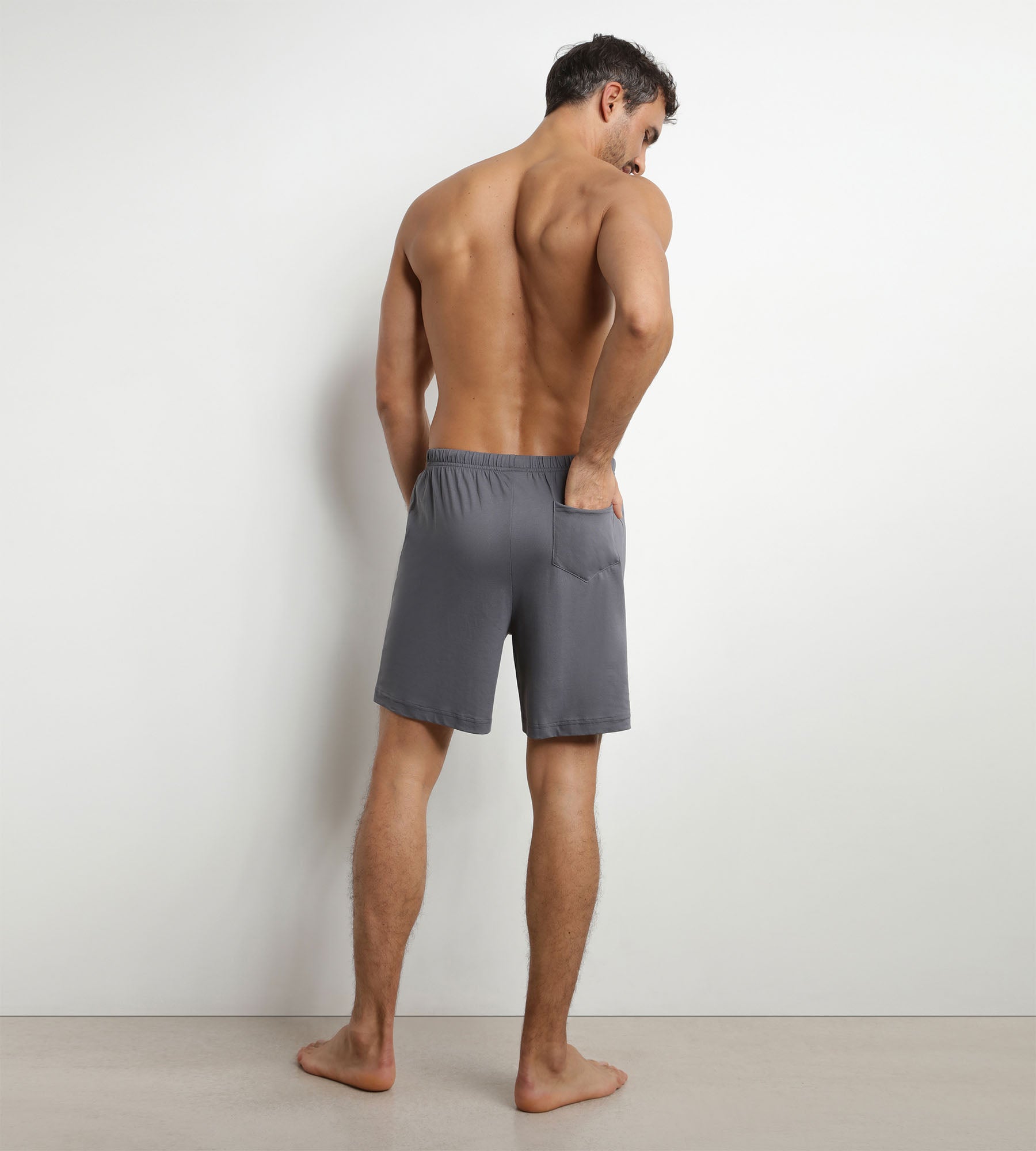 dim-nightwear-short-de-pyjama-homme-jersey-gris-fonc image 2
