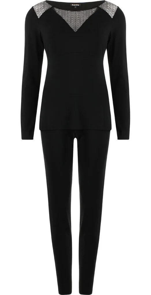 darjeeling-constance-pyjama-modal-dentelle-noir-taille-4 image 1