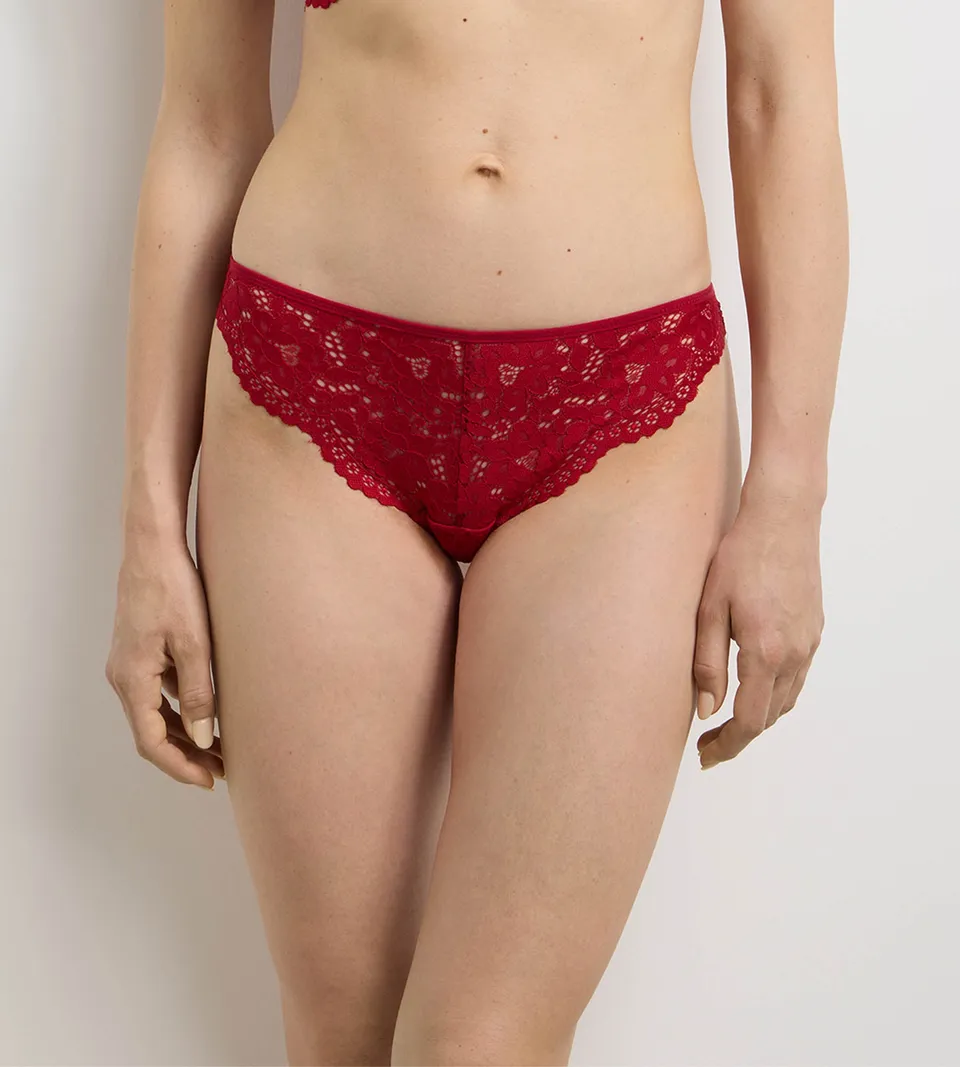 dim-burning-eclat-slip-br-silien-dentelle-rouge-femme image 1