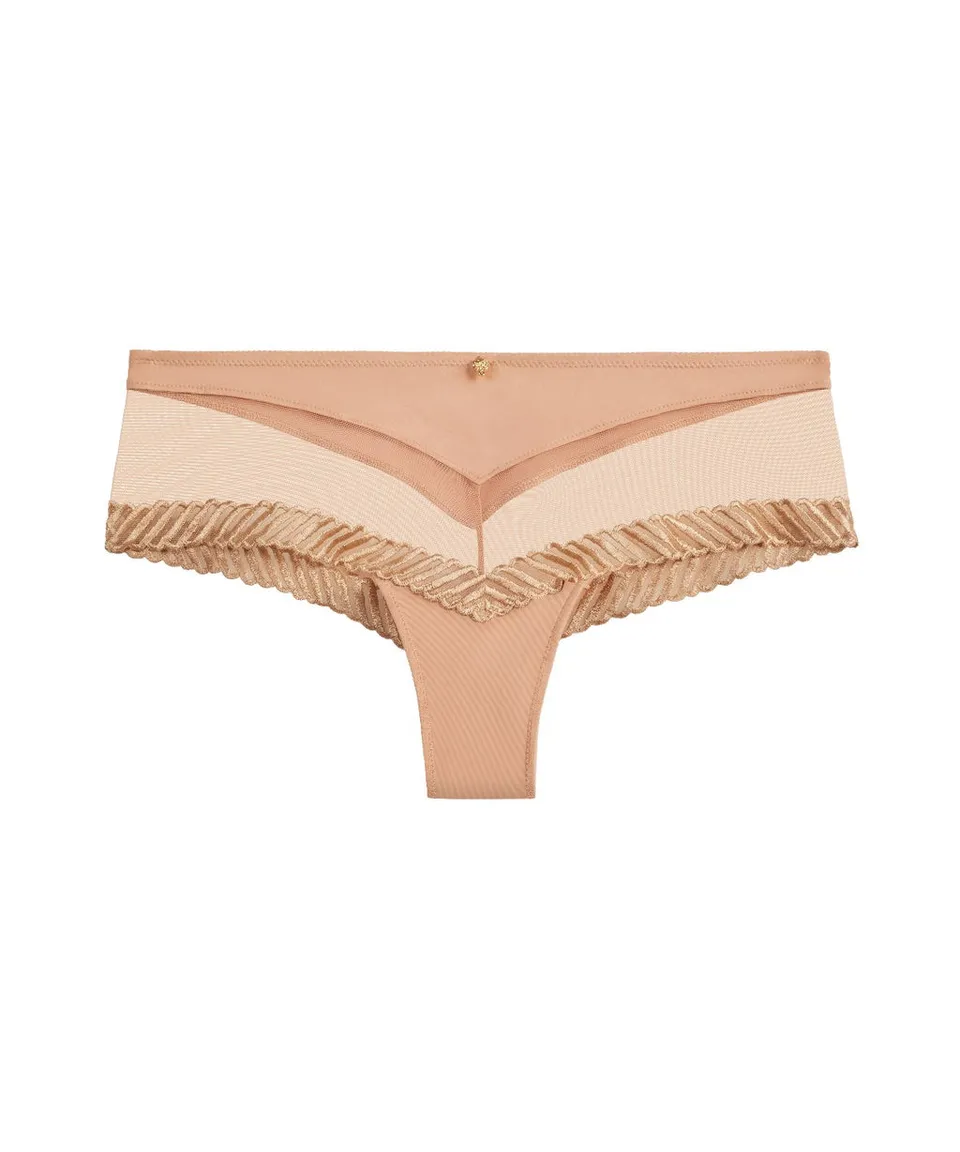 aubade-sheer-emotion-cheeky-brief-sand image 1