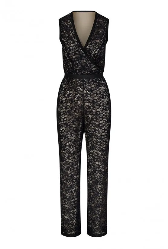 cadolle-combinaison-pantalon-dentelle-noire image 1