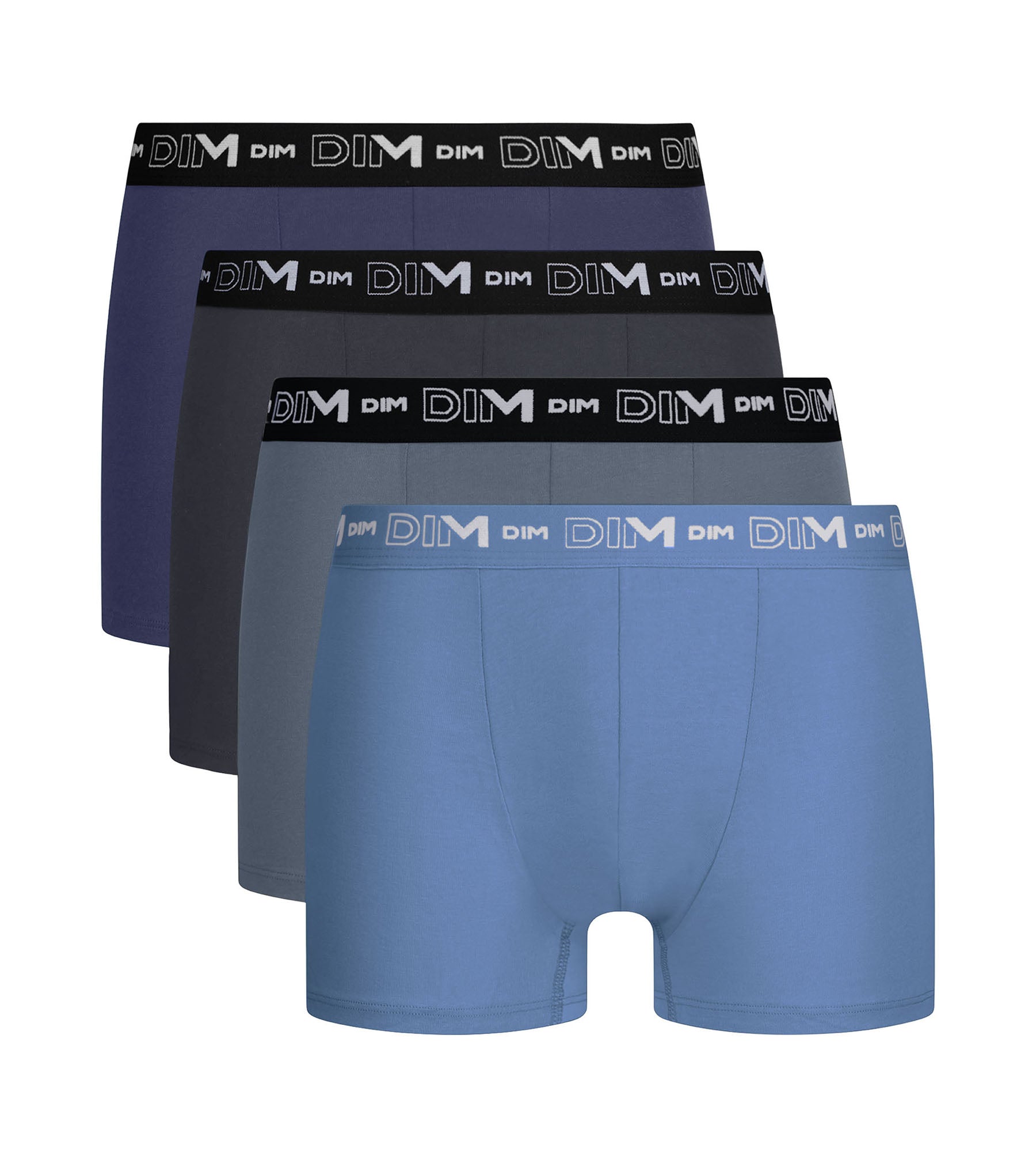 lot-de-4-boxers-homme-dim-coton-stretch-gris-bleu image 3