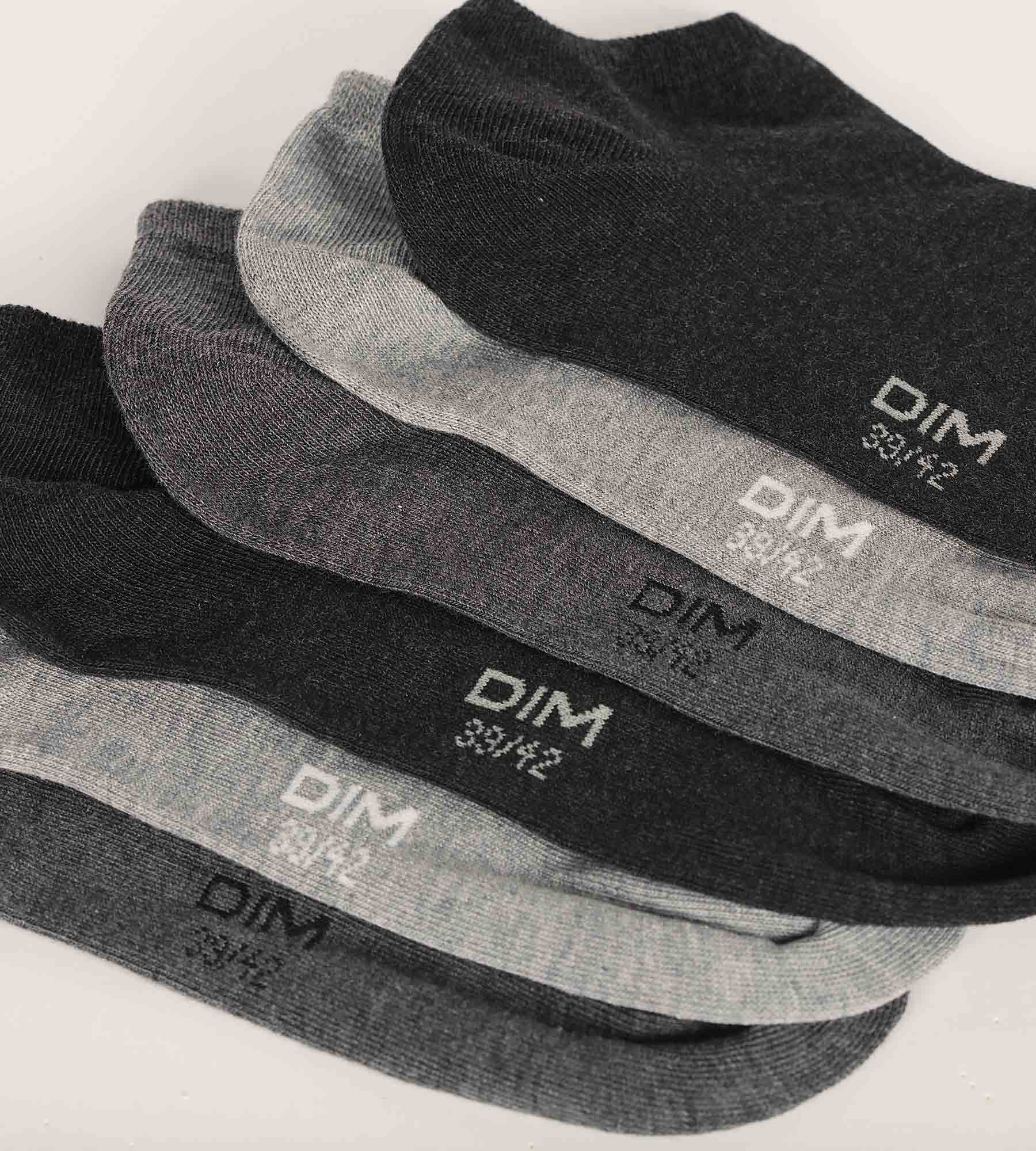 dim-coton-lot-de-3-paires-de-chaussettes-courtes-homme-gris-anthracite image 3