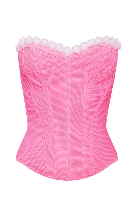 cadolle-victoria-bustier-corset-tulle-rose-fluo image 1