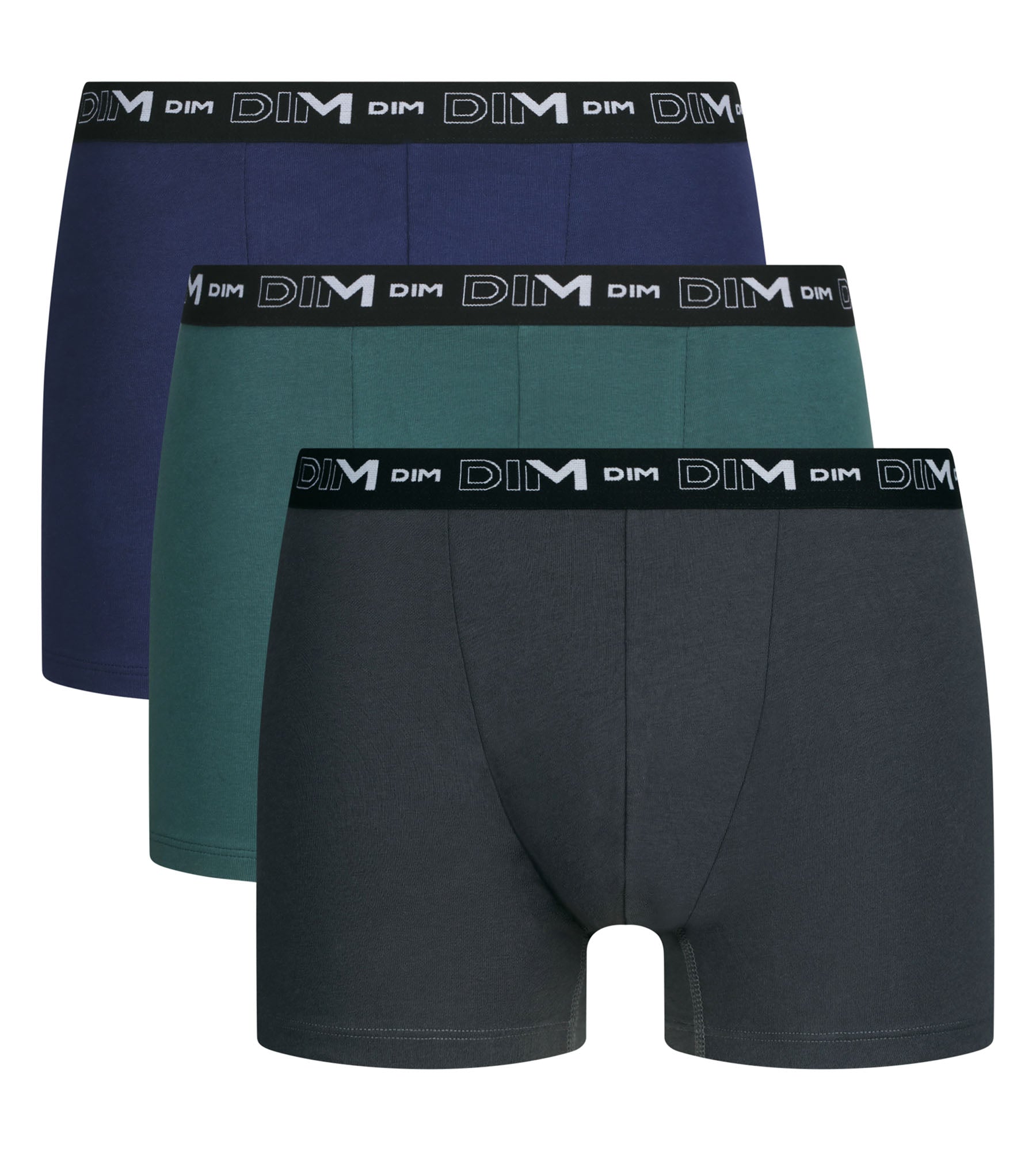 dim-coton-stretch-lot-de-3-boxers-homme-vert-chic image 3