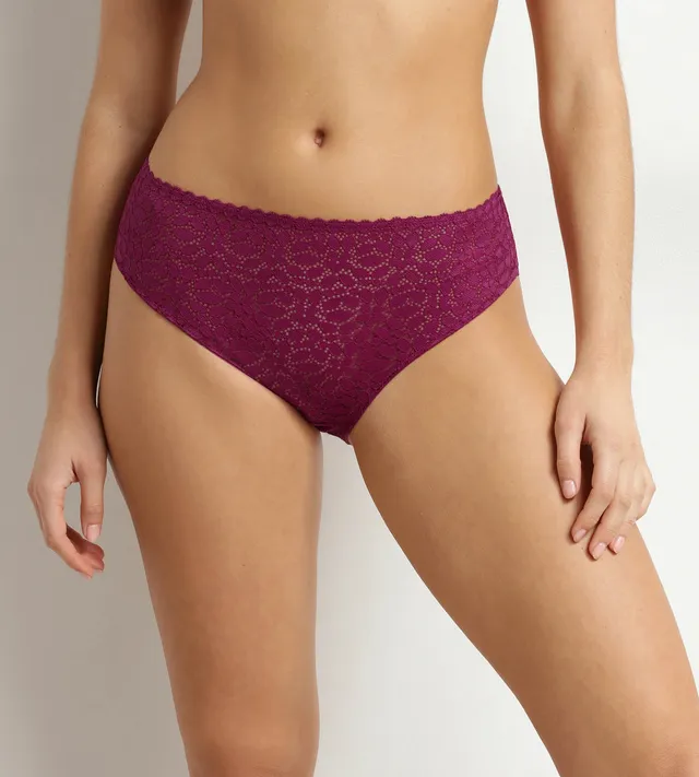 dim-daily-dentelle-culotte-midi-dentelle-florale-fruits-rouges image 1