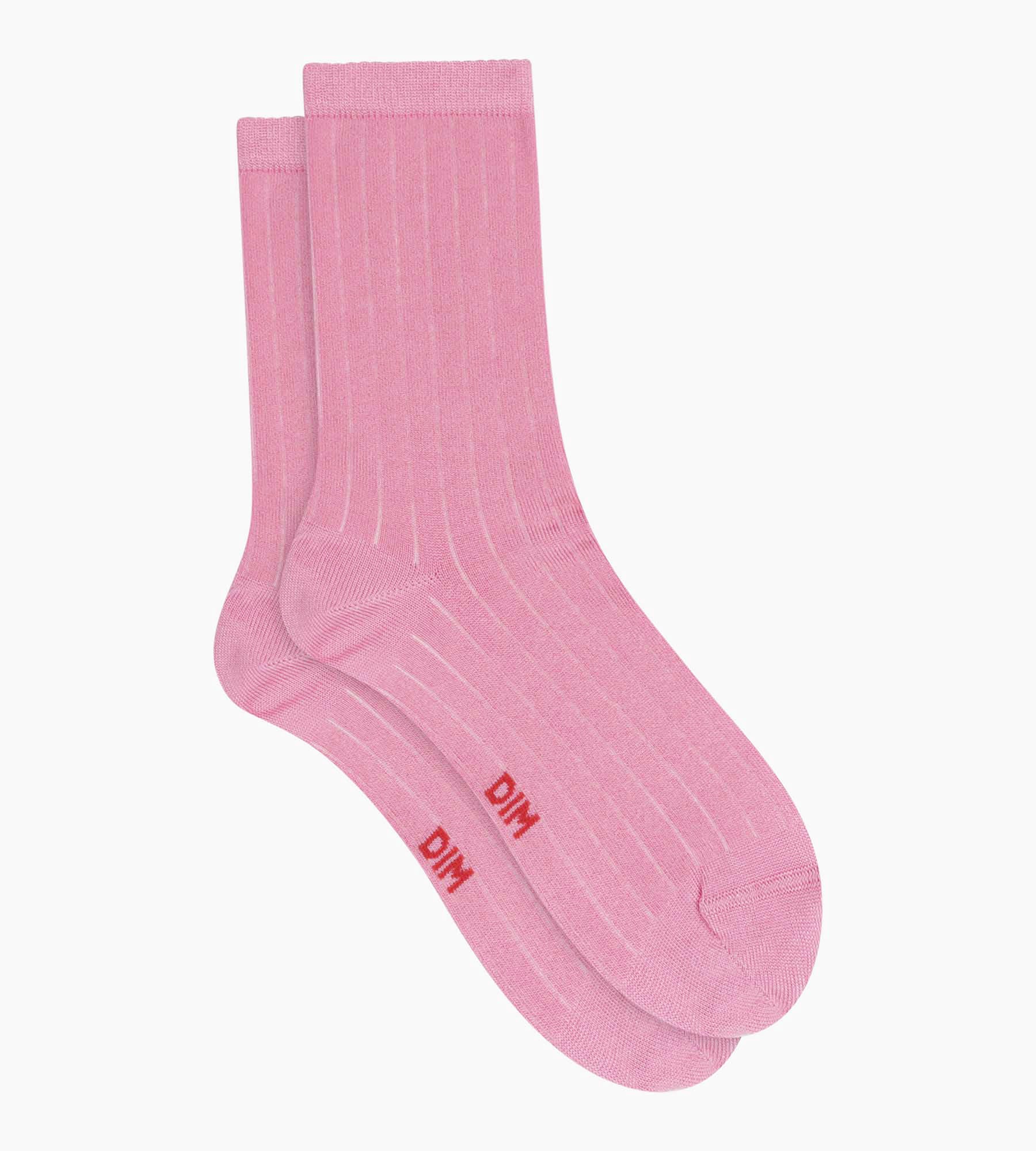 dim-mode-chaussettes-femme-c-tel-es-coton-satin-mauve image 2