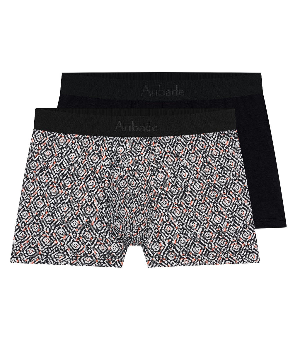 aubade-homme-lot-de-2-boxers-pattern-noir image 1