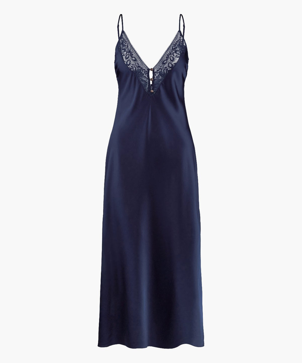 aubade-midnight-whisper-longue-nuisette-evening-blue image 1