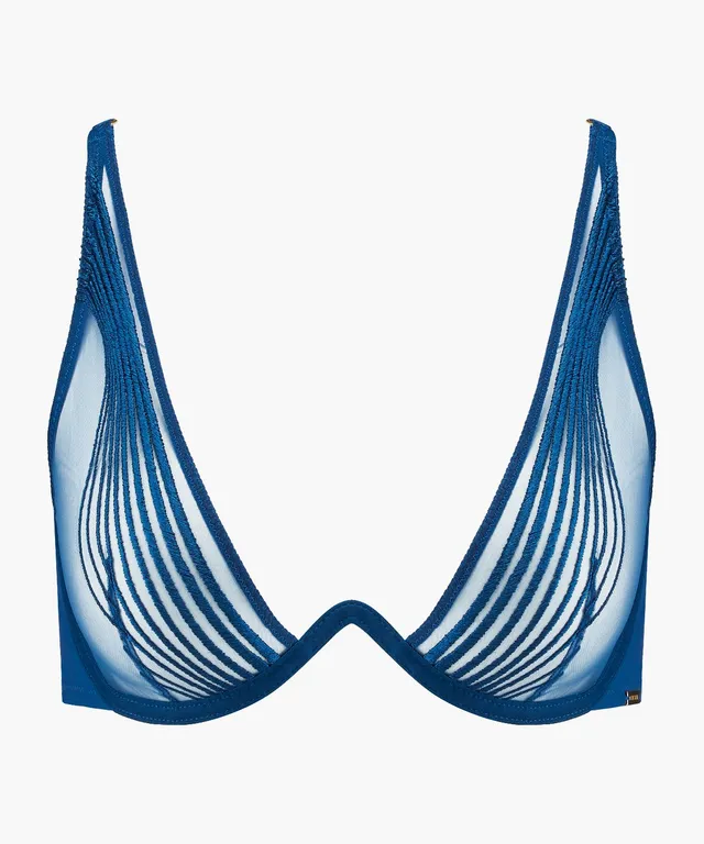 aubade-sumptuous-waves-soutien-gorge-triangle-mono-armature-imperial-blue image 1