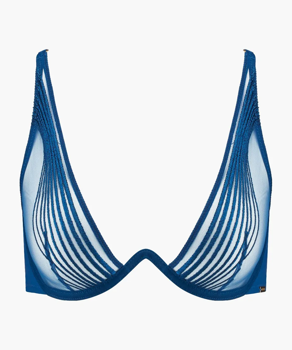 aubade-sumptuous-waves-soutien-gorge-triangle-mono-armature-imperial-blue image 1