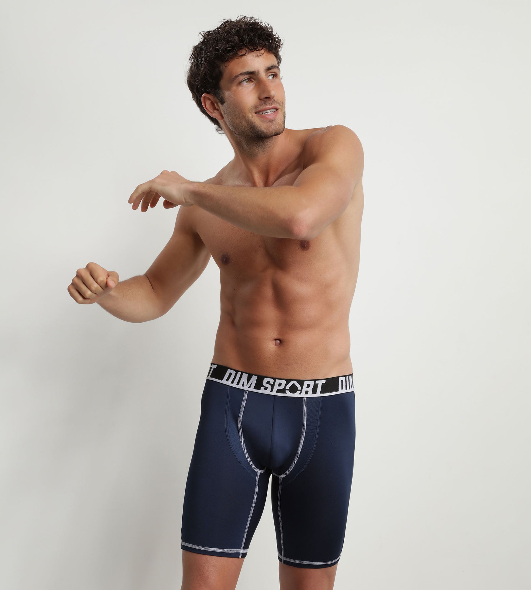 dim-sport-thermor-gulateur-lot-de-2-boxers-longs-microfibre-gris-noir-homme image 1