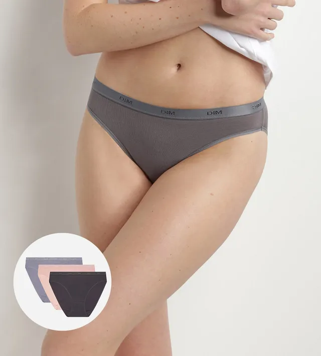 dim-les-pockets-ecodim-lot-de-3-slips-femme-taupe-rose-gris image 1