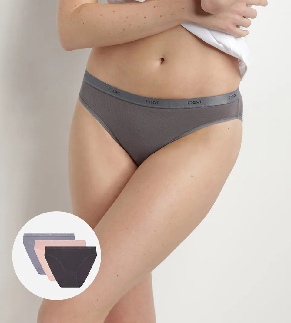 dim-les-pockets-ecodim-lot-de-3-slips-femme-taupe-rose-gris image 1