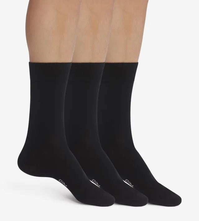 dim-coton-lot-de-3-paires-chaussettes-homme-noir image 1