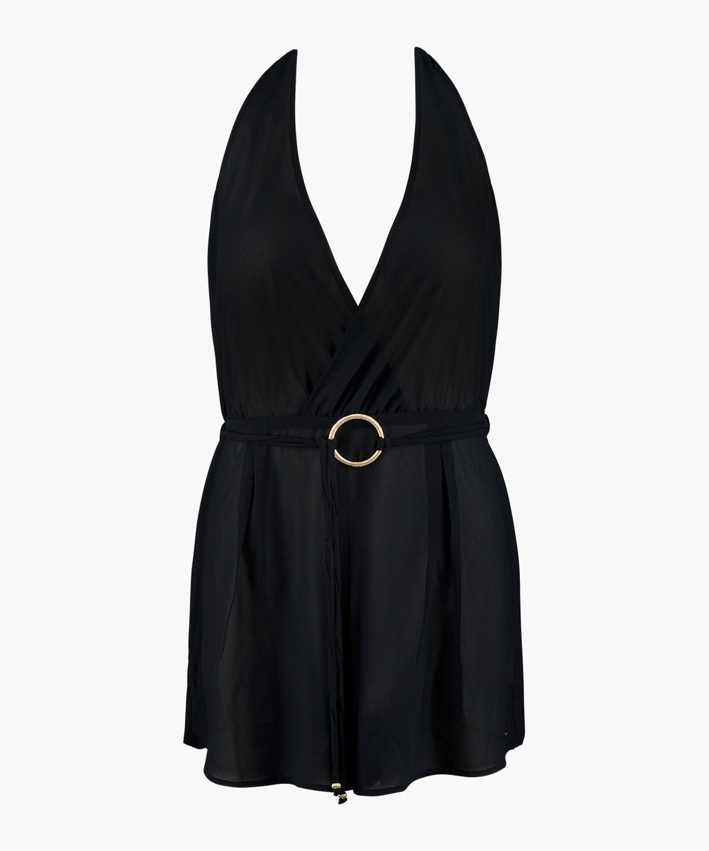 aubade-evening-sand-combishort-teddy-noir image 1
