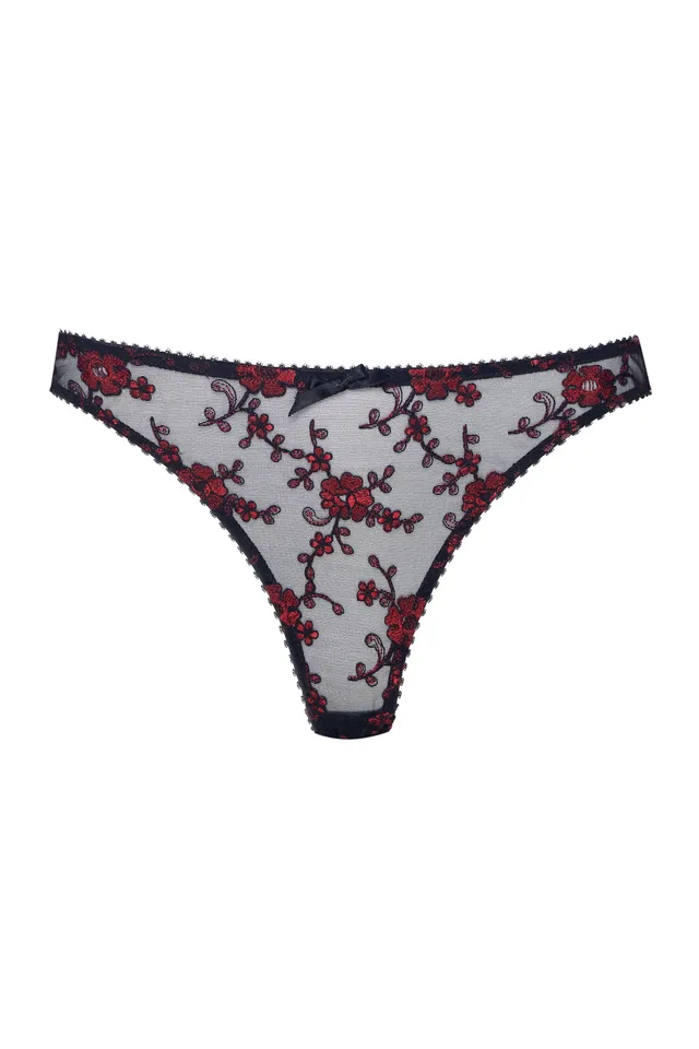 cadolle-string-cathy-tulle-brod-rouge image 1