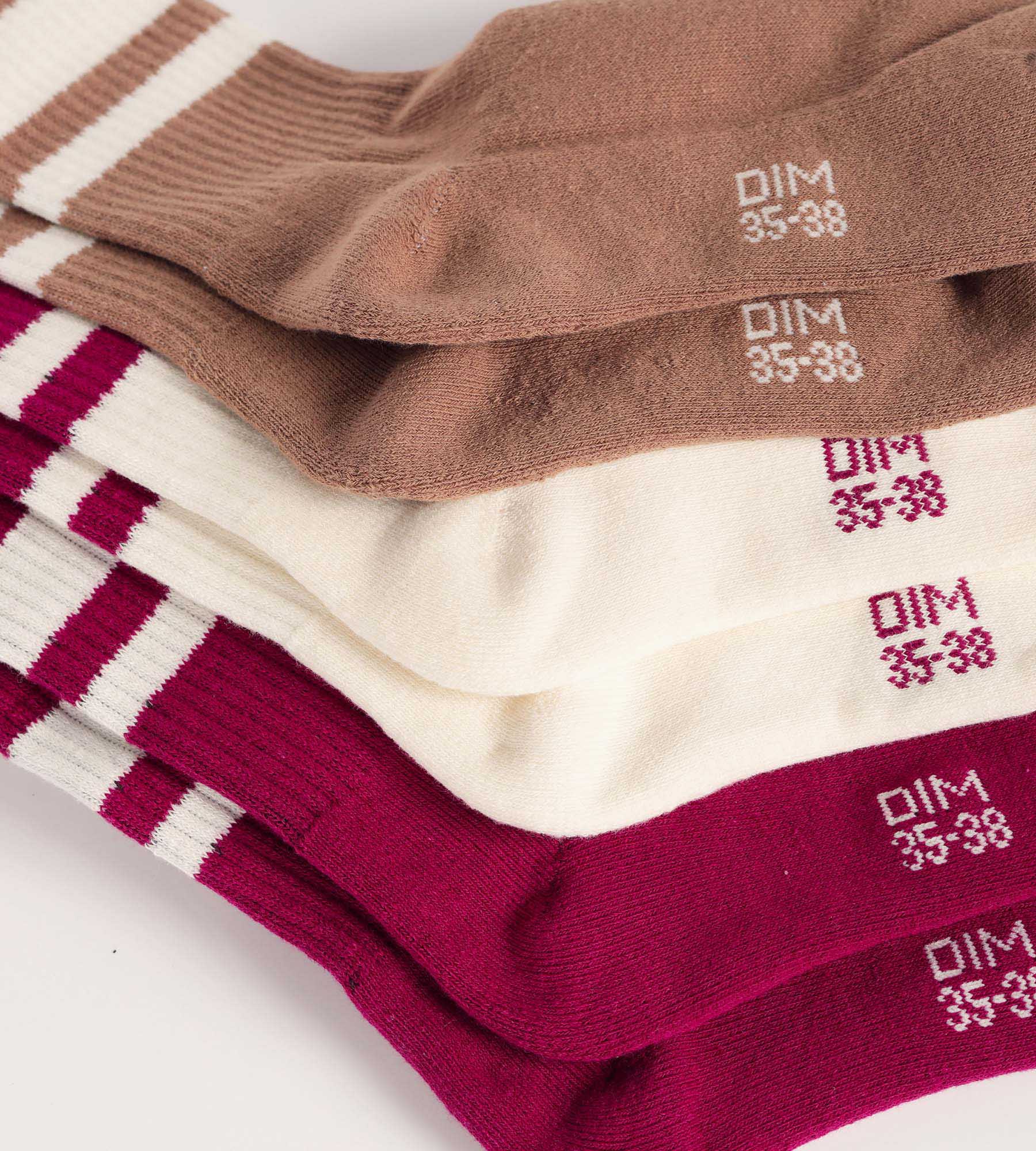 dim-ecodim-sport-lot-de-3-chaussettes-femme-coton-caf image 3