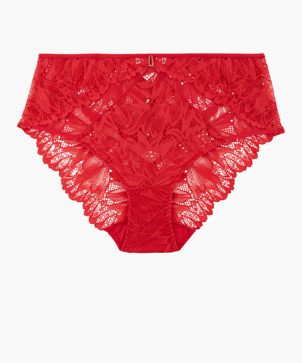 aubade-flowermania-culotte-taille-haute-rouge-floral-2 image 1