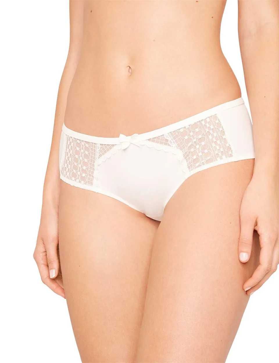darjeeling-siloe-boxer-femme-en-maille-et-tulle-brod-ivoire-xl image 1