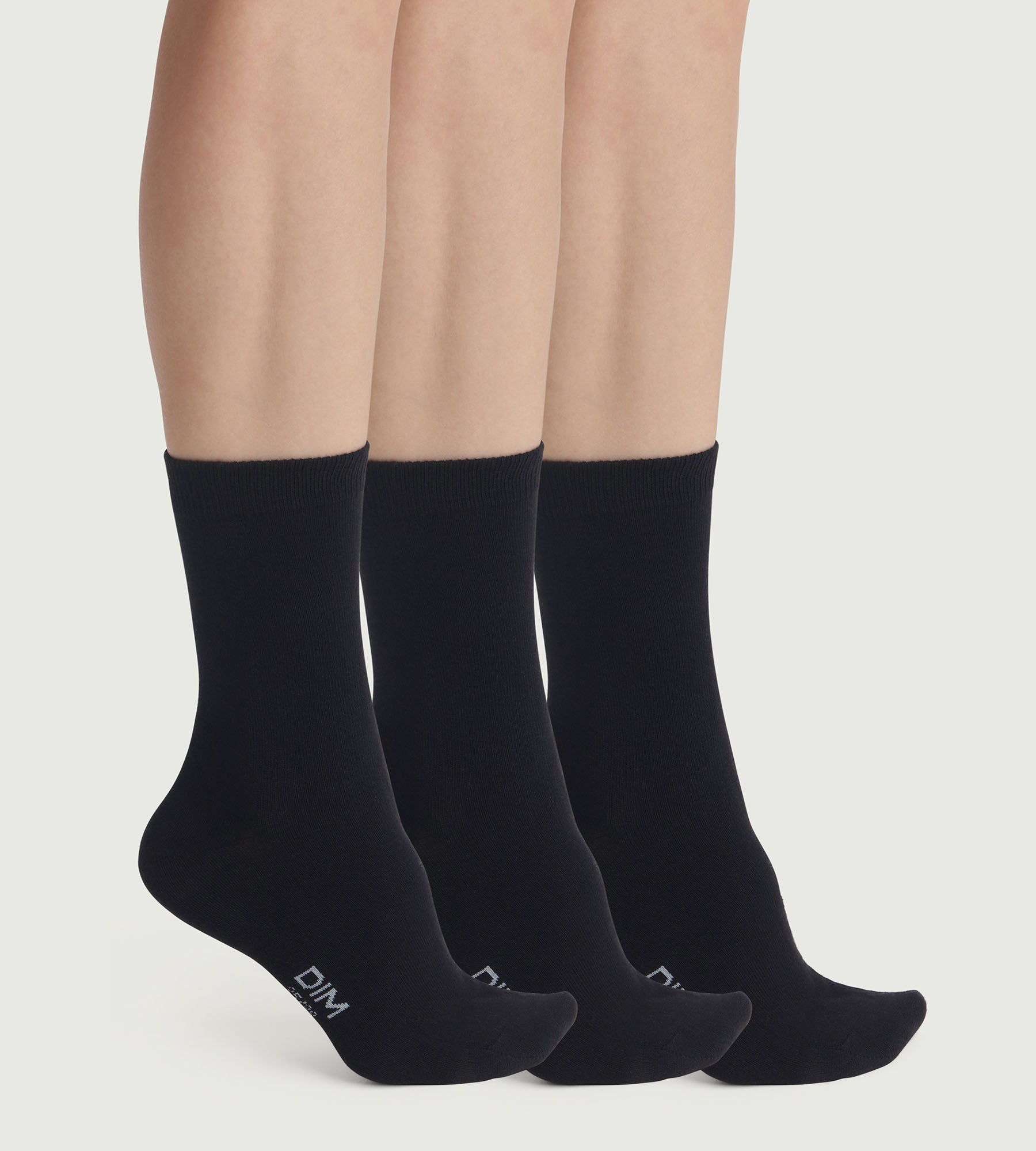 dim-coton-nice-price-lot-de-3-paires-chaussettes-femme-coton-noir image 1