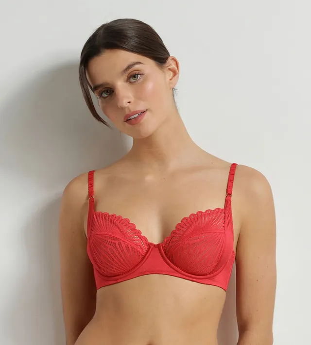 dim-chocolove-soutien-gorge-full-cup-armatures-dentelle-rouge image 1