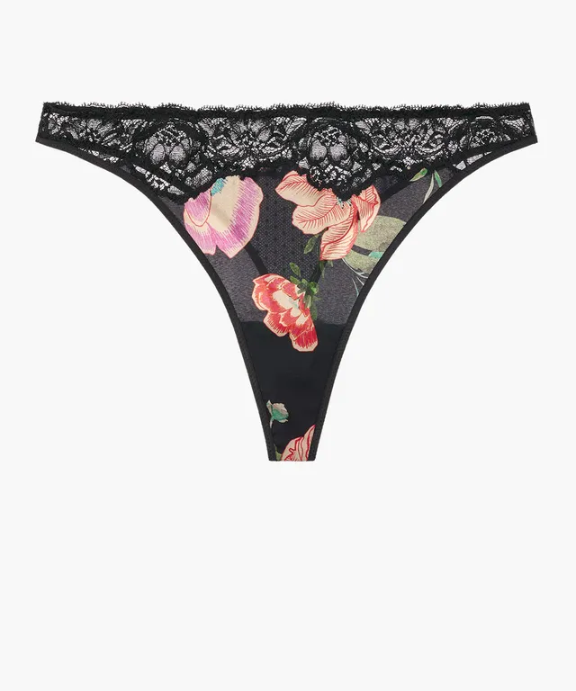 aubade-sweet-folk-string-po-tique-string-en-dentelle-et-lycra-imprim-floral image 1