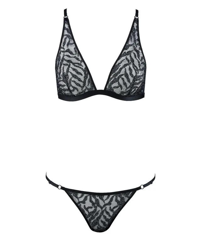 aubade-moonlight-shadow-ensemble-bralette-slip-noir-argent image 1