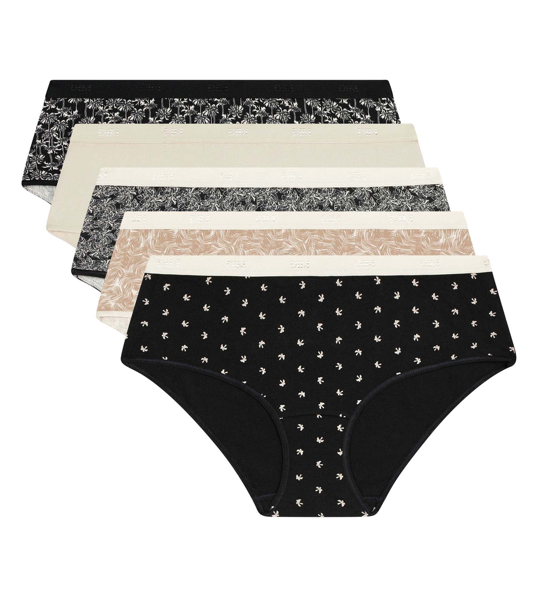 dim-les-pockets-lot-de-5-boxers-femme-coton-stretch-tropique image 5