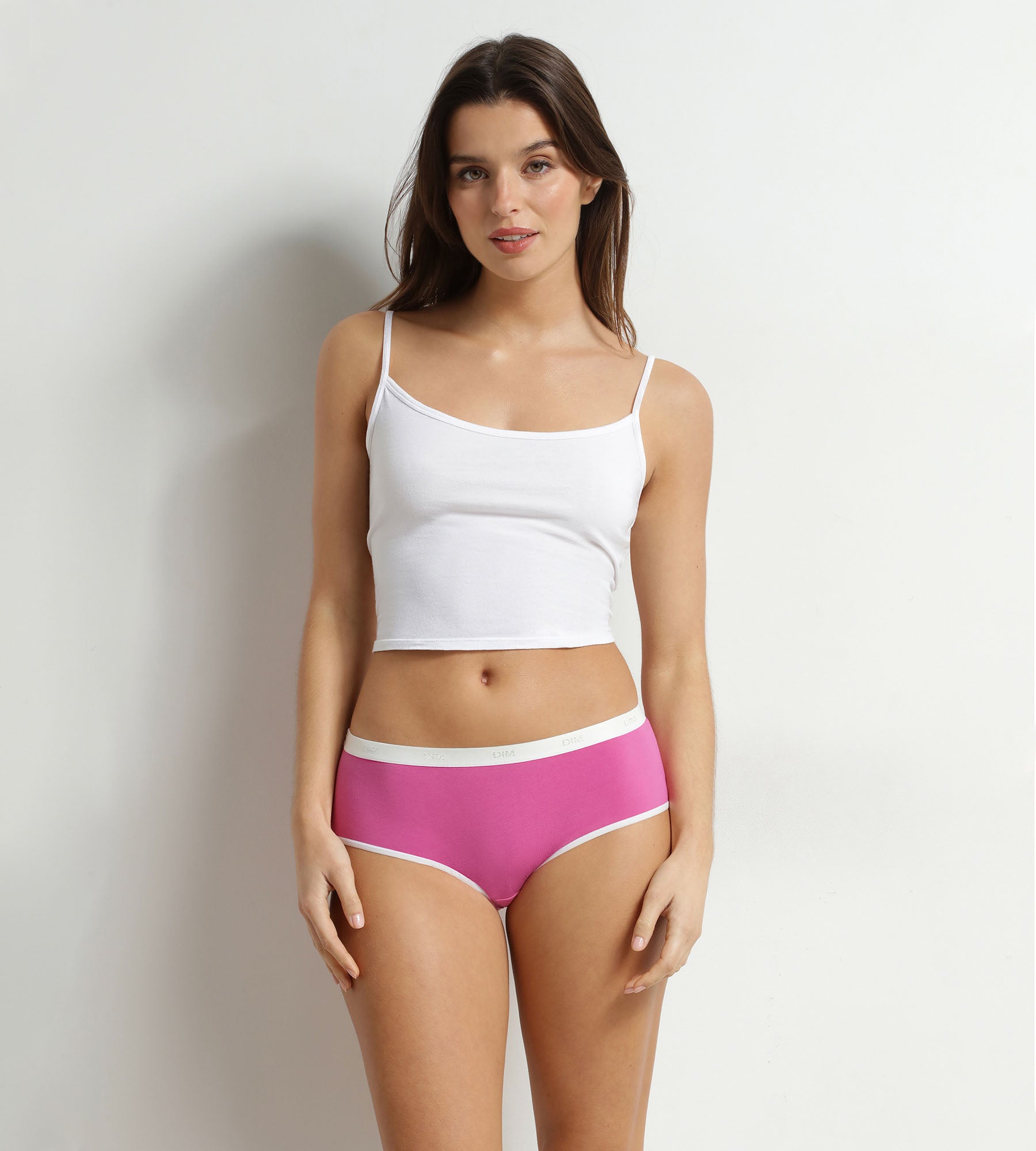 dim-les-pockets-boxers-femme-coton-stretch-vichy-liberty-lot-de-3-rose-fuchsia-c image 3