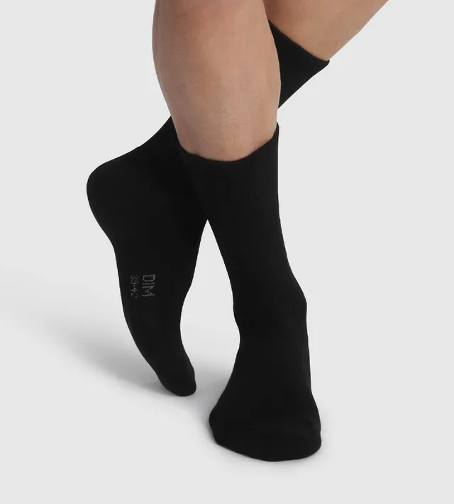 dim-outdoor-lot-de-2-paires-de-chaussettes-homme-noires image 1