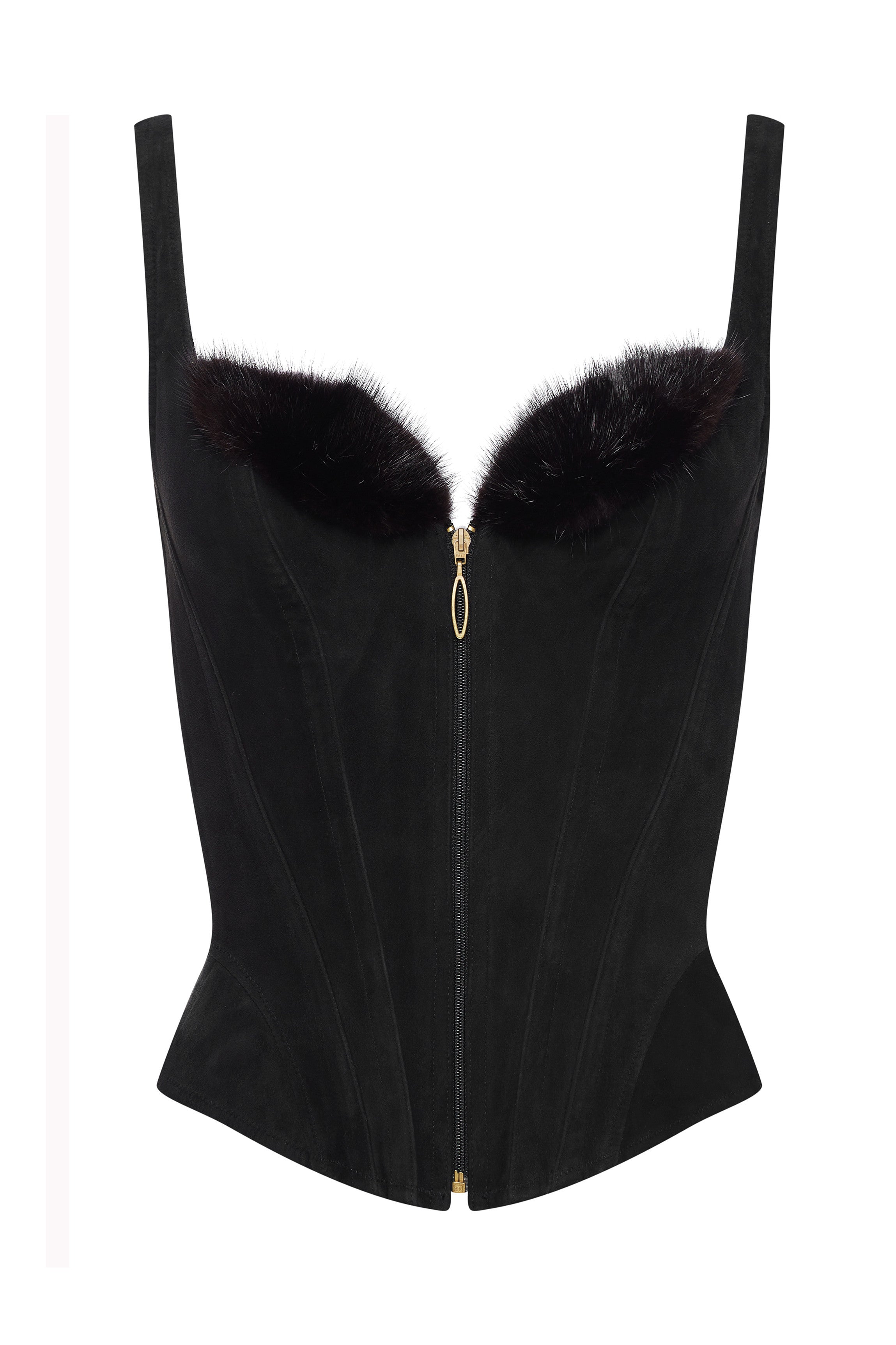 cadolle-keiko-corset-noir-nubuck-zip image 1