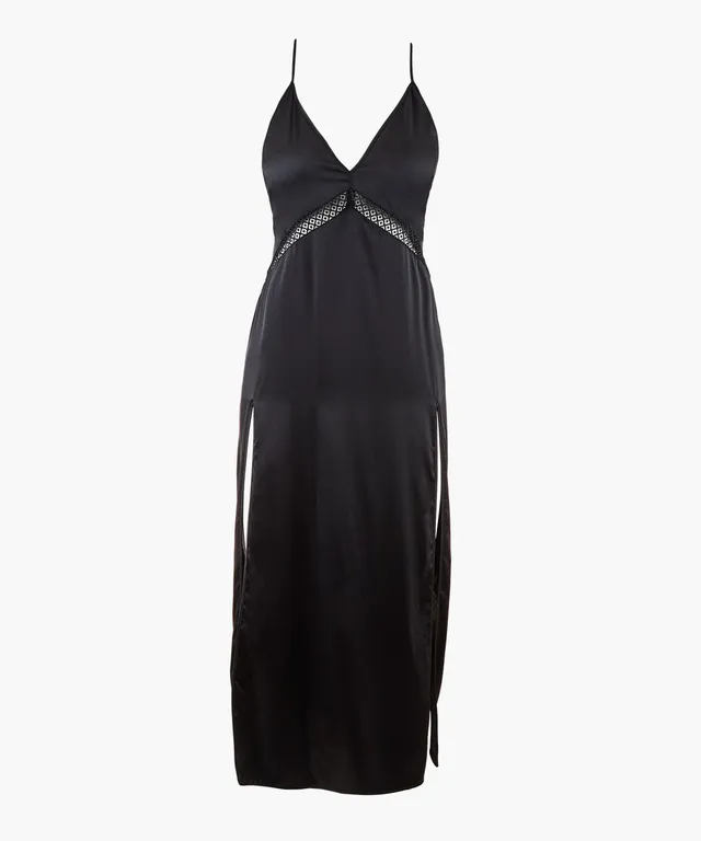 aubade-silk-desire-nuisette-longue-en-soie-noir image 1