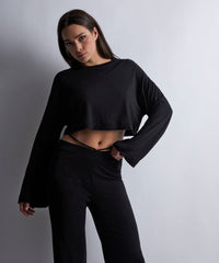 aubade-night-crush-pullover-crop-noir-viscose-cachemire image 3