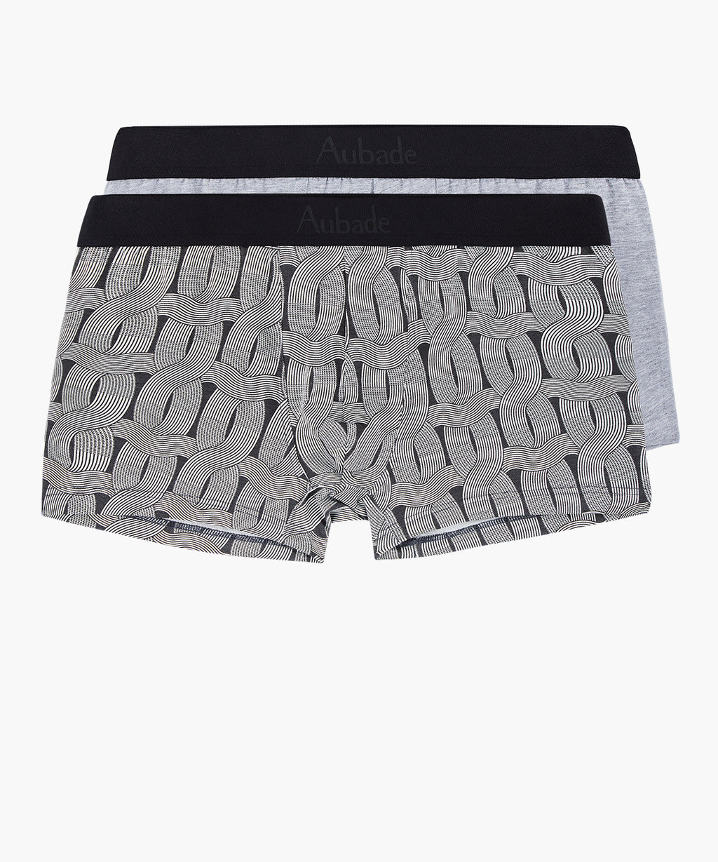 aubade-homme-pack-de-2-boxers-knit-gris-chin image 1