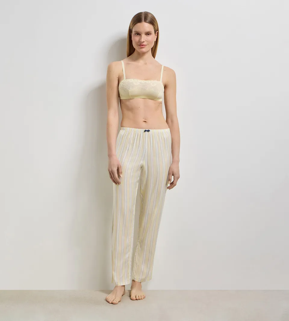dim-slow-days-pantalon-pyjama-twill-ray-cru-jaune image 1