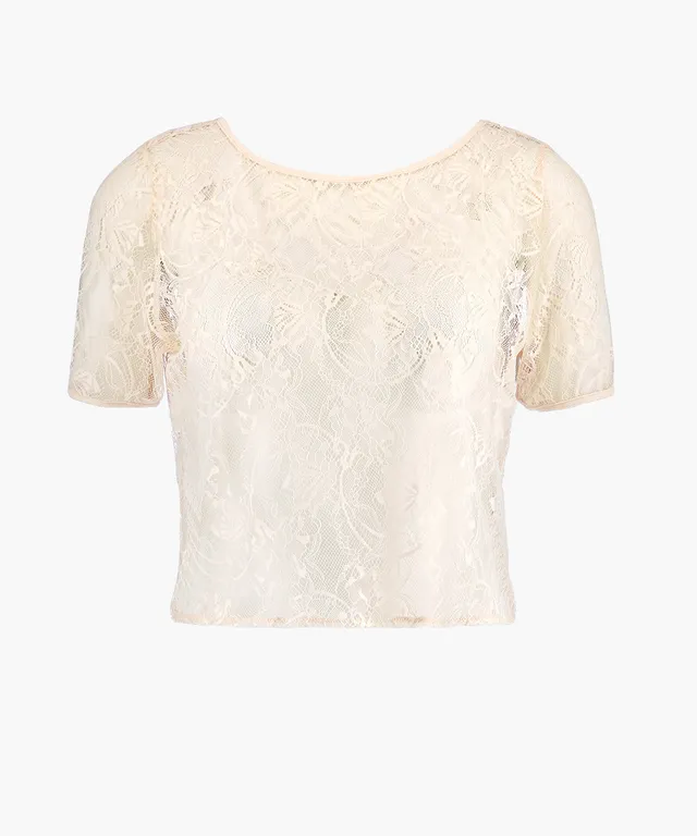 aubade-lazy-days-top-manches-courtes-en-dentelle-florale-petal image 1